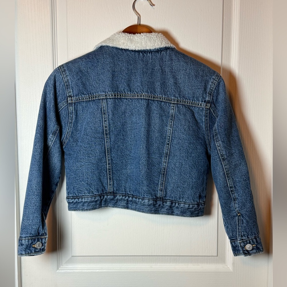 Old Navy Blue Jean Jacket Sherpa Lining Winter Coat size L (10/12) big girls - Picture 6 of 10